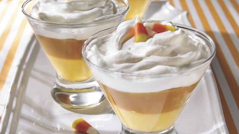 Creamy Candy Corn Puddings