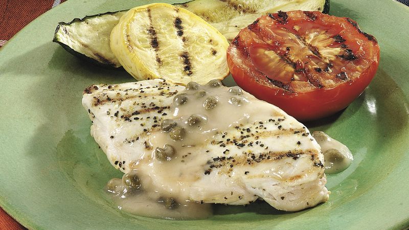 Grilled Chicken with Wine Caper Sauce