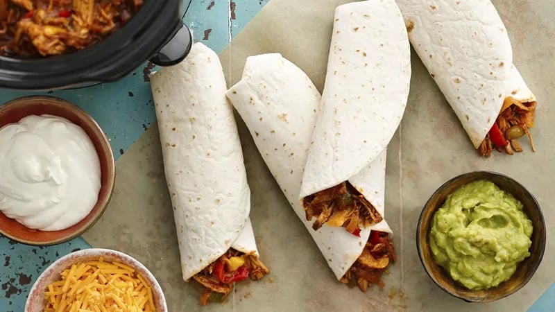 Slow-Cooker Barbecued Pulled-Pork Fajitas