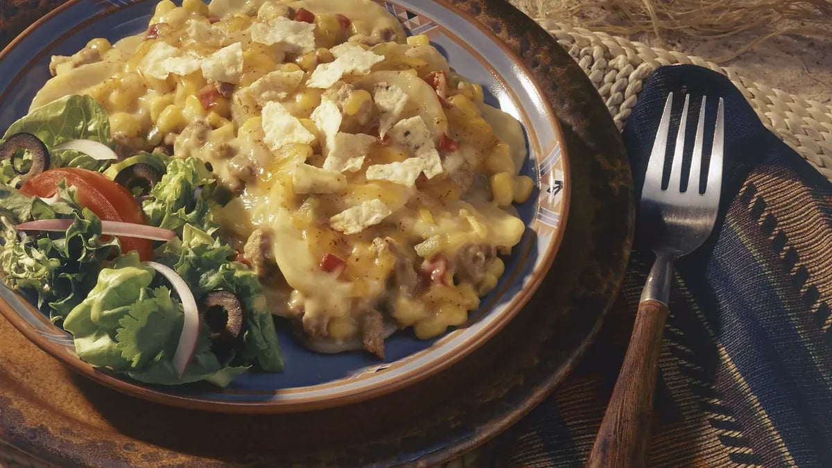 Potato and Beef-Tortilla Skillet