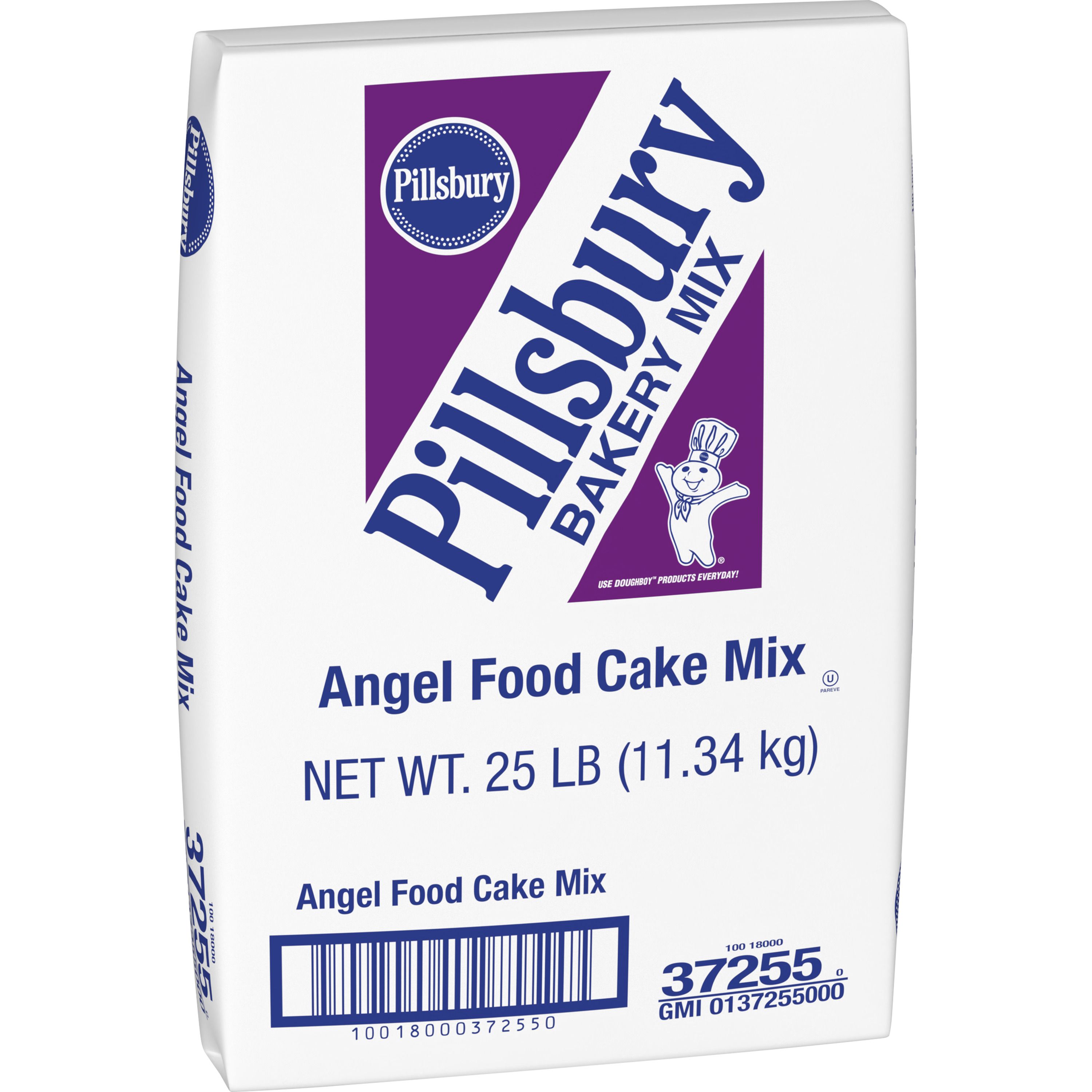 Case - Left Front 3D Pillsbury Cake Mix Bulk Sack Angel Food 1/25 LB