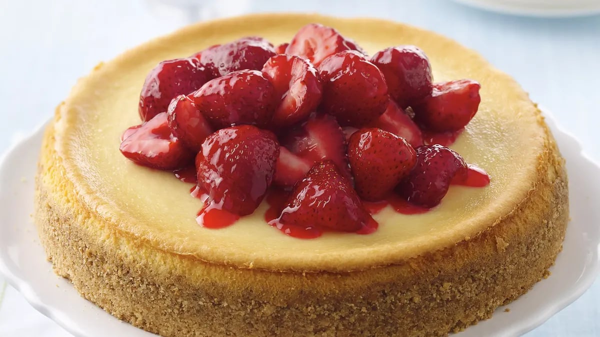 Fresh Strawberry Topped Cheesecake