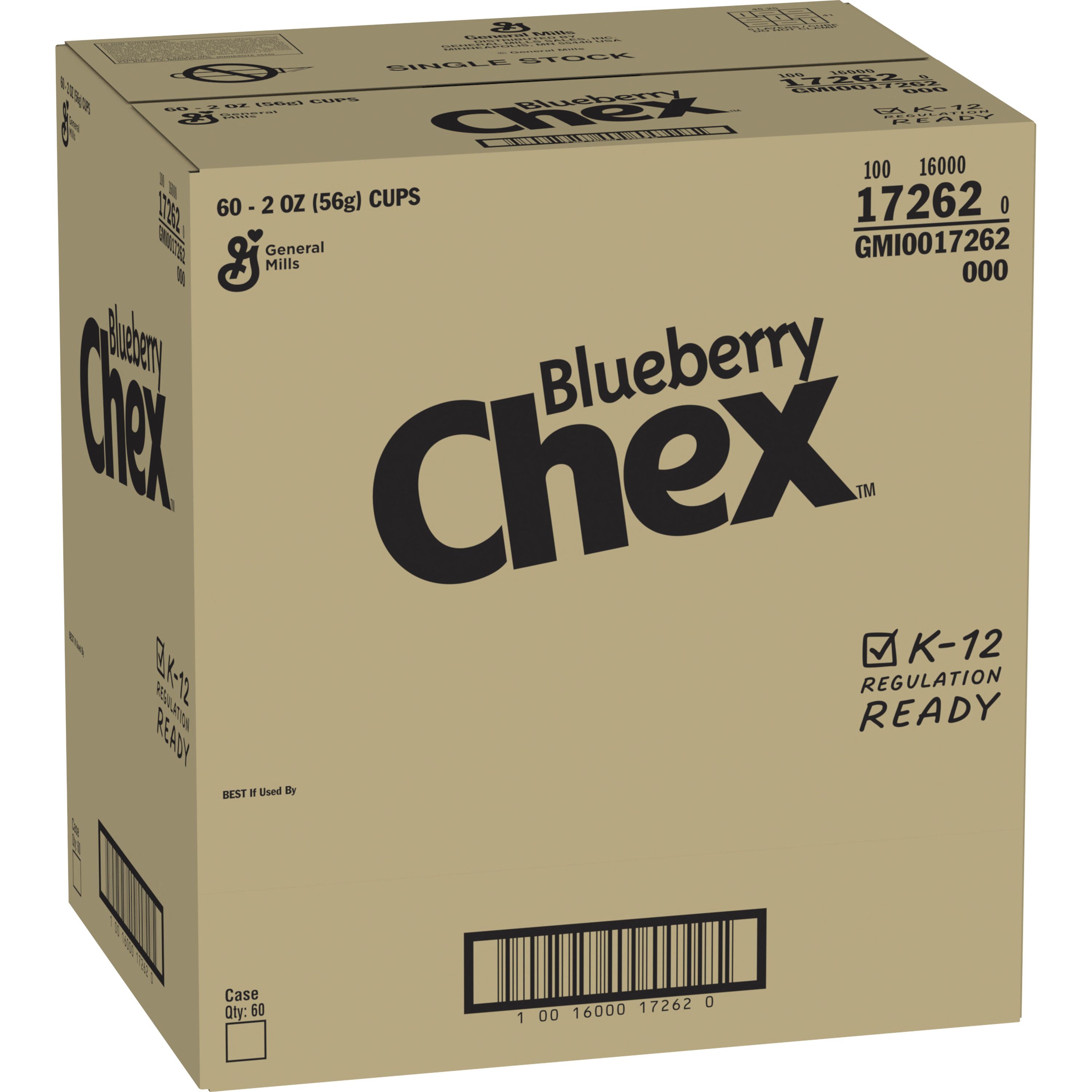 Case - Left Front 3D Blueberry Chex Gluten Free Cereal Single Serve Cup 60/2 OZ