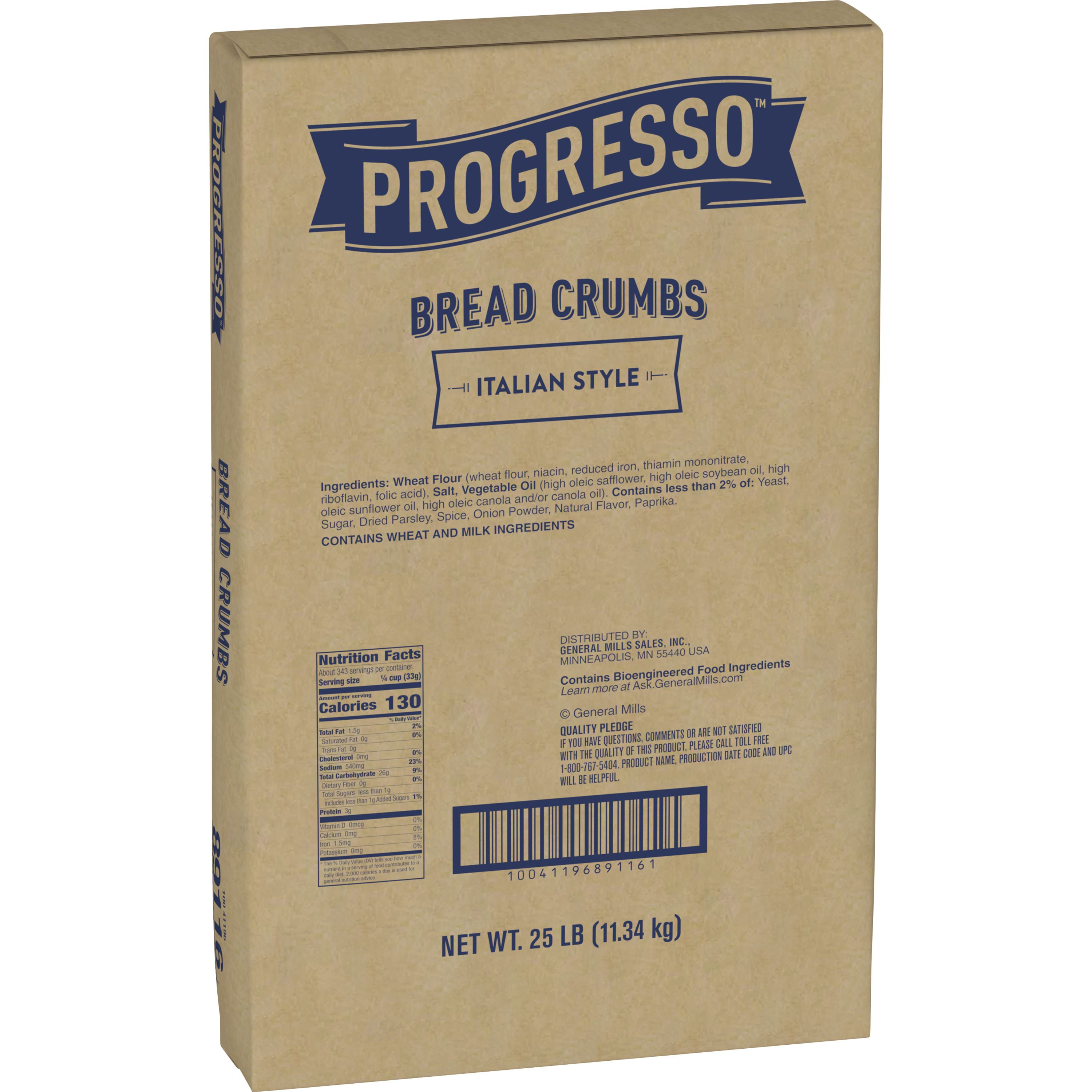 Case - Left Front 3D Progresso(TM) Bread Crumbs Bulk Italian Style 25 lb