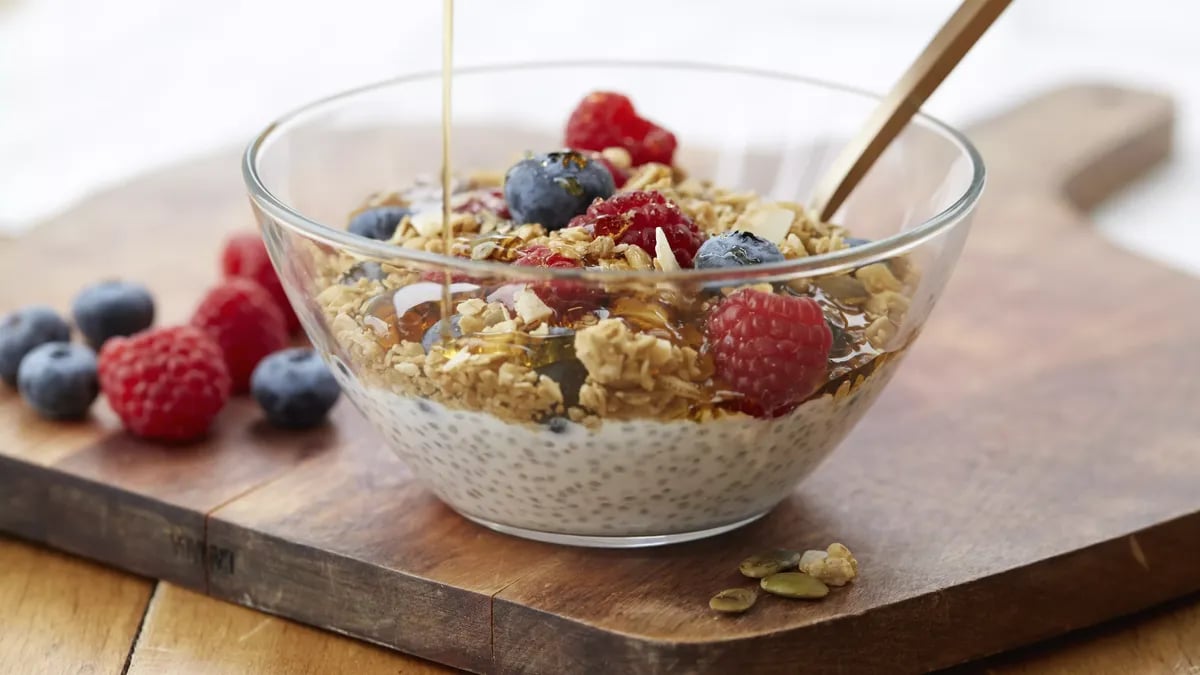 Fruit and Granola Chia Pudding