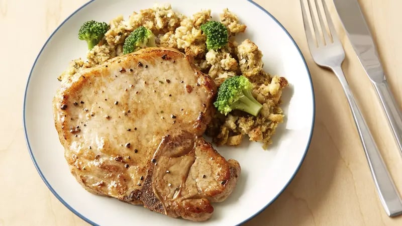 Easy Pork Chops with Stuffing