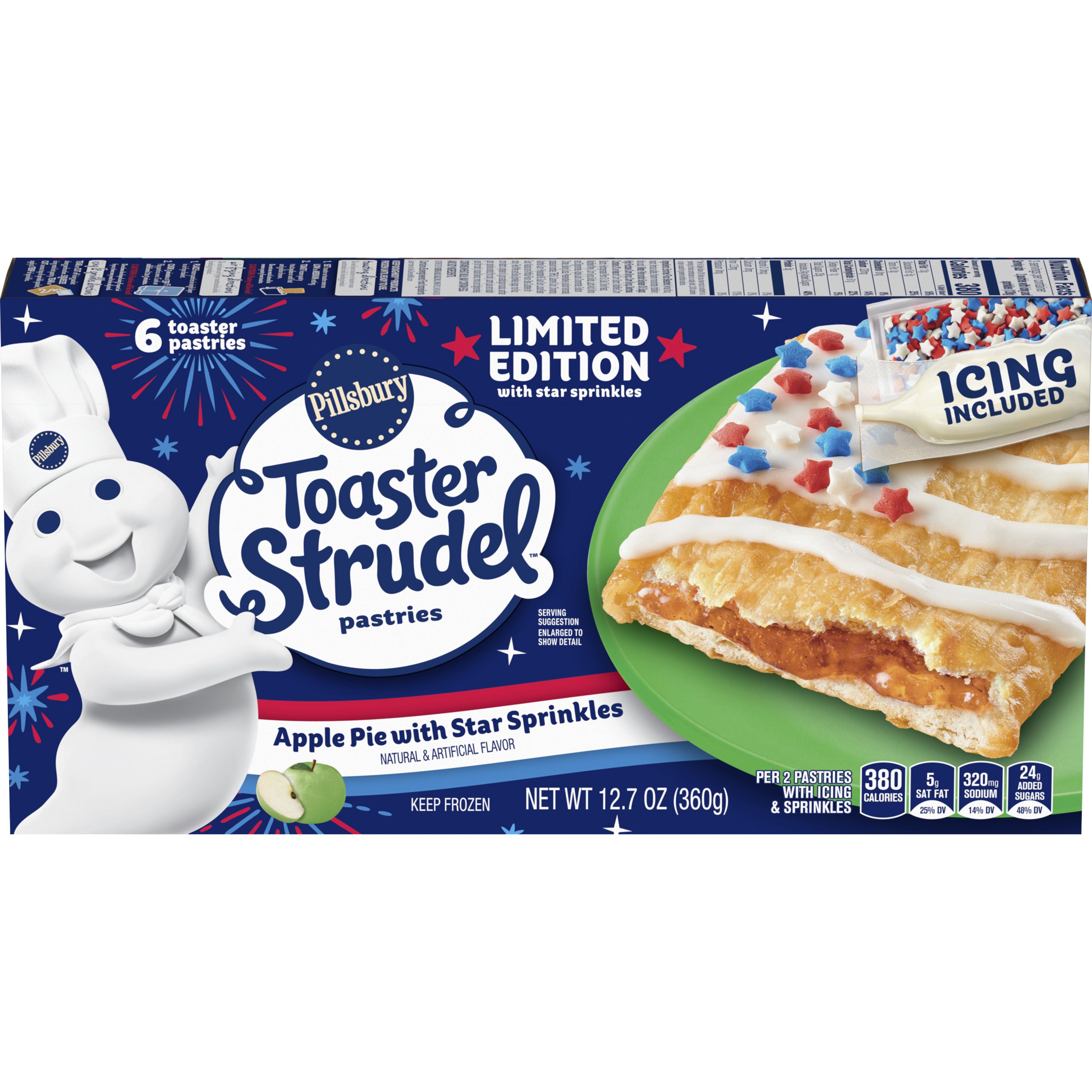 Pillsbury Pillsbury Toaster Strudel Stars & Stripes Apple Pie with Star Sprinkles — product image