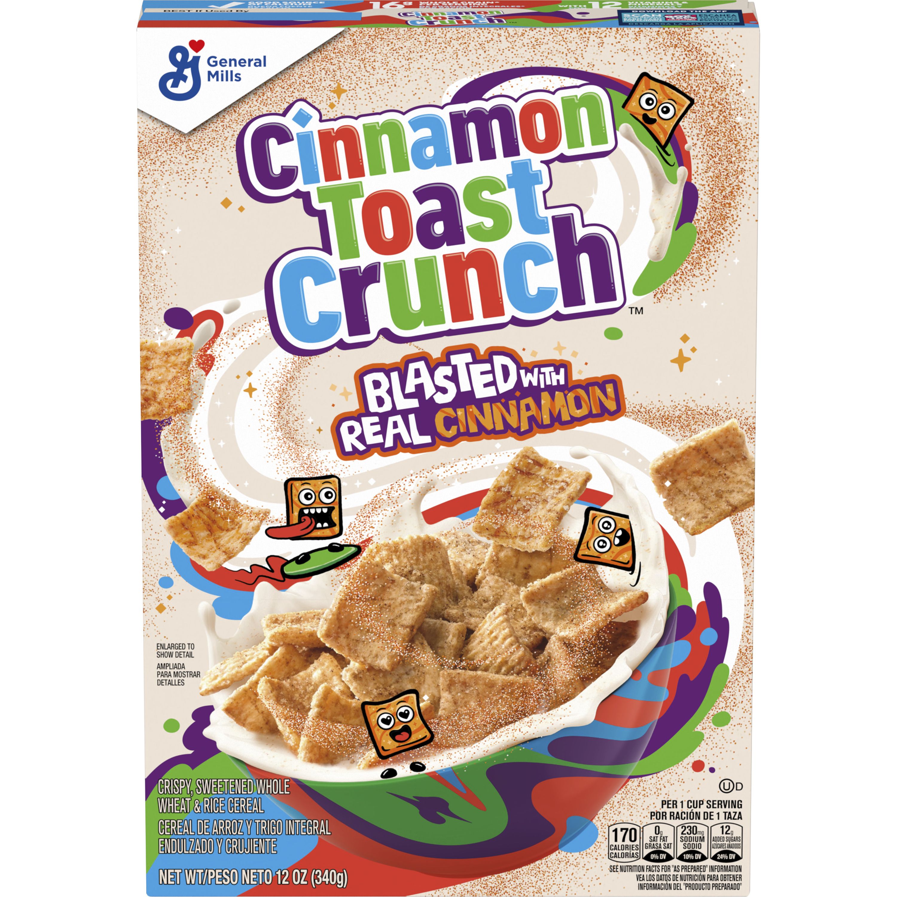 Front - 3D Cinnamon Toast Crunch Cereal Box 12/12 OZ