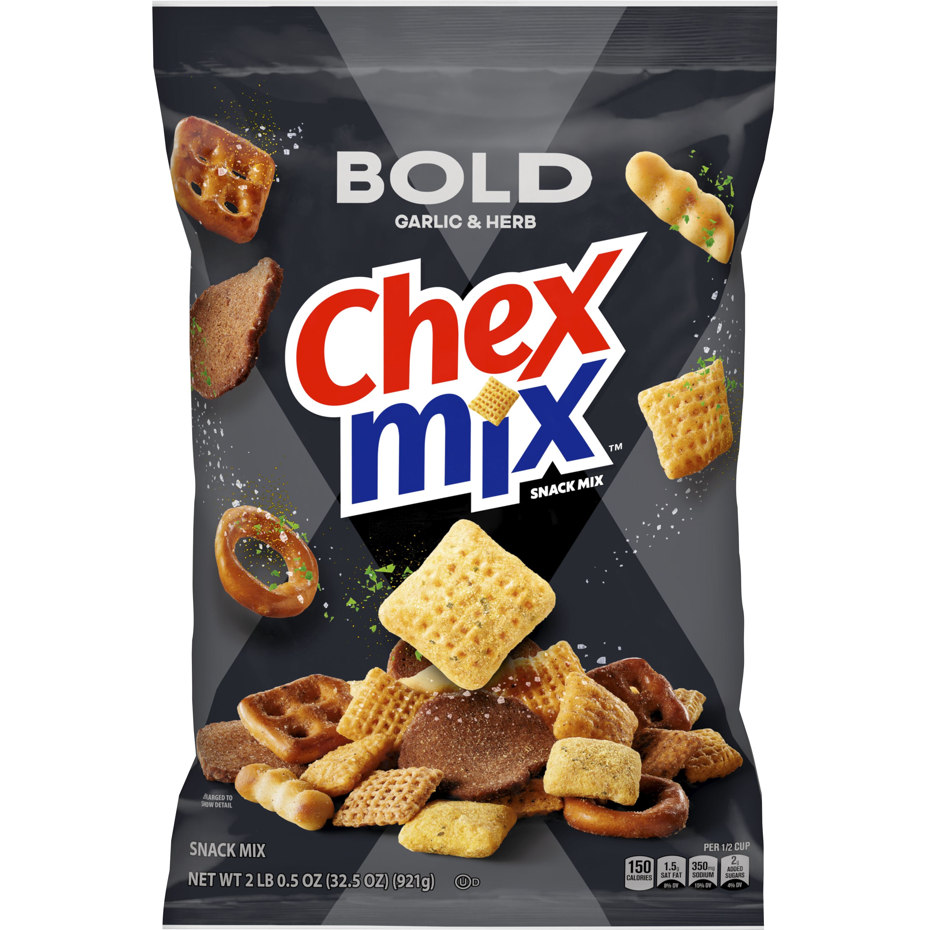 Front - 3D Chex Mix Snack Mix Bag Bold Garlic & Herb 10/32.5 OZ