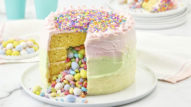 Surprise-Inside Easter Candy Layer Cake