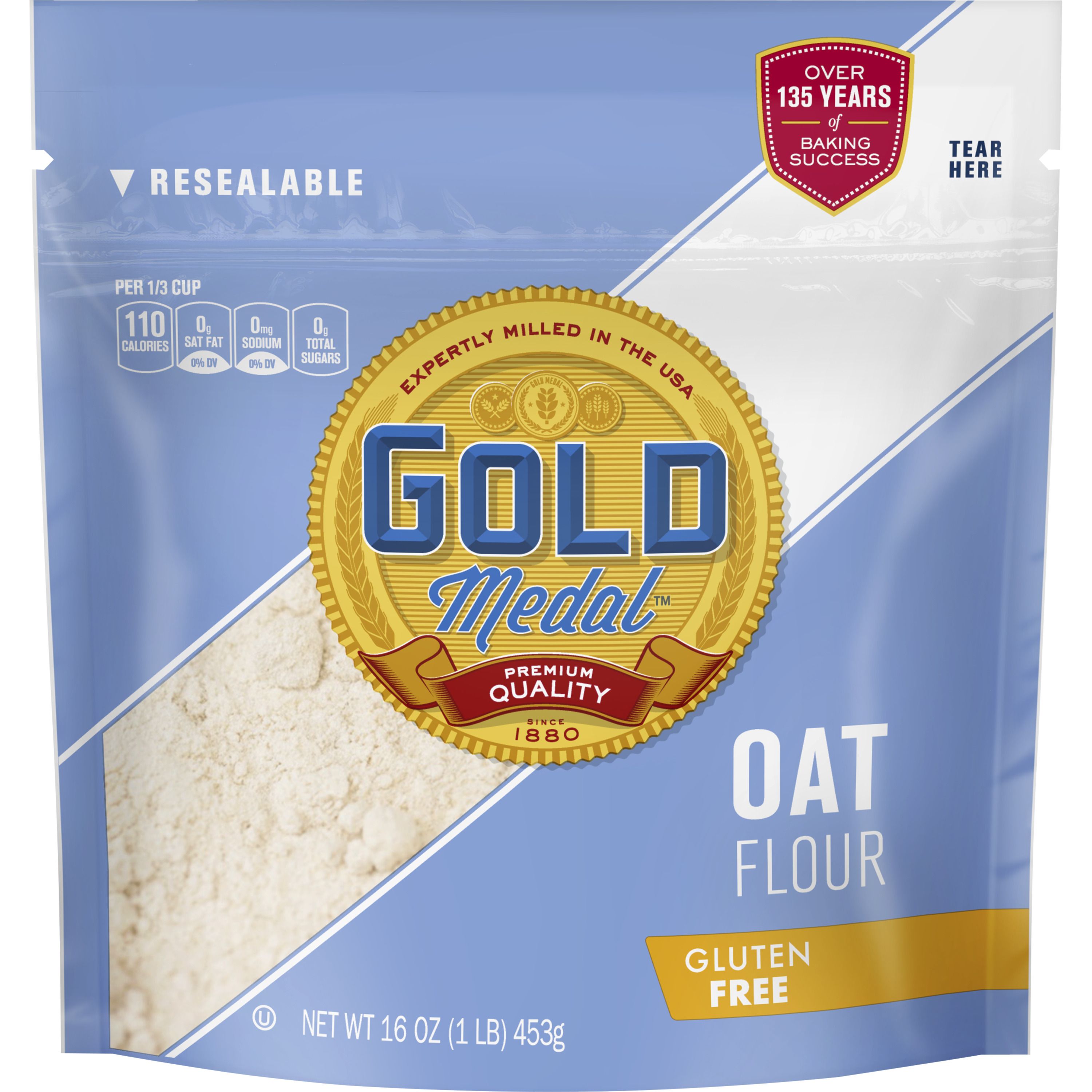 Gold Medal Gluten Free Oat Flour, 16oz - Front