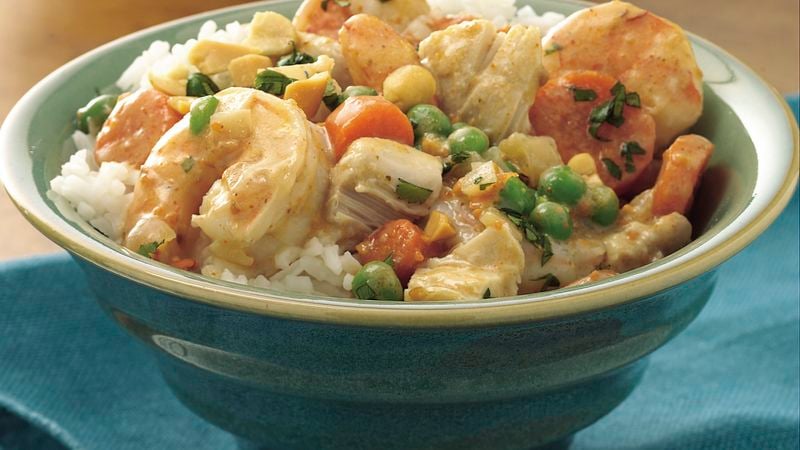 Slow-Cooker Thai Chicken and Shrimp