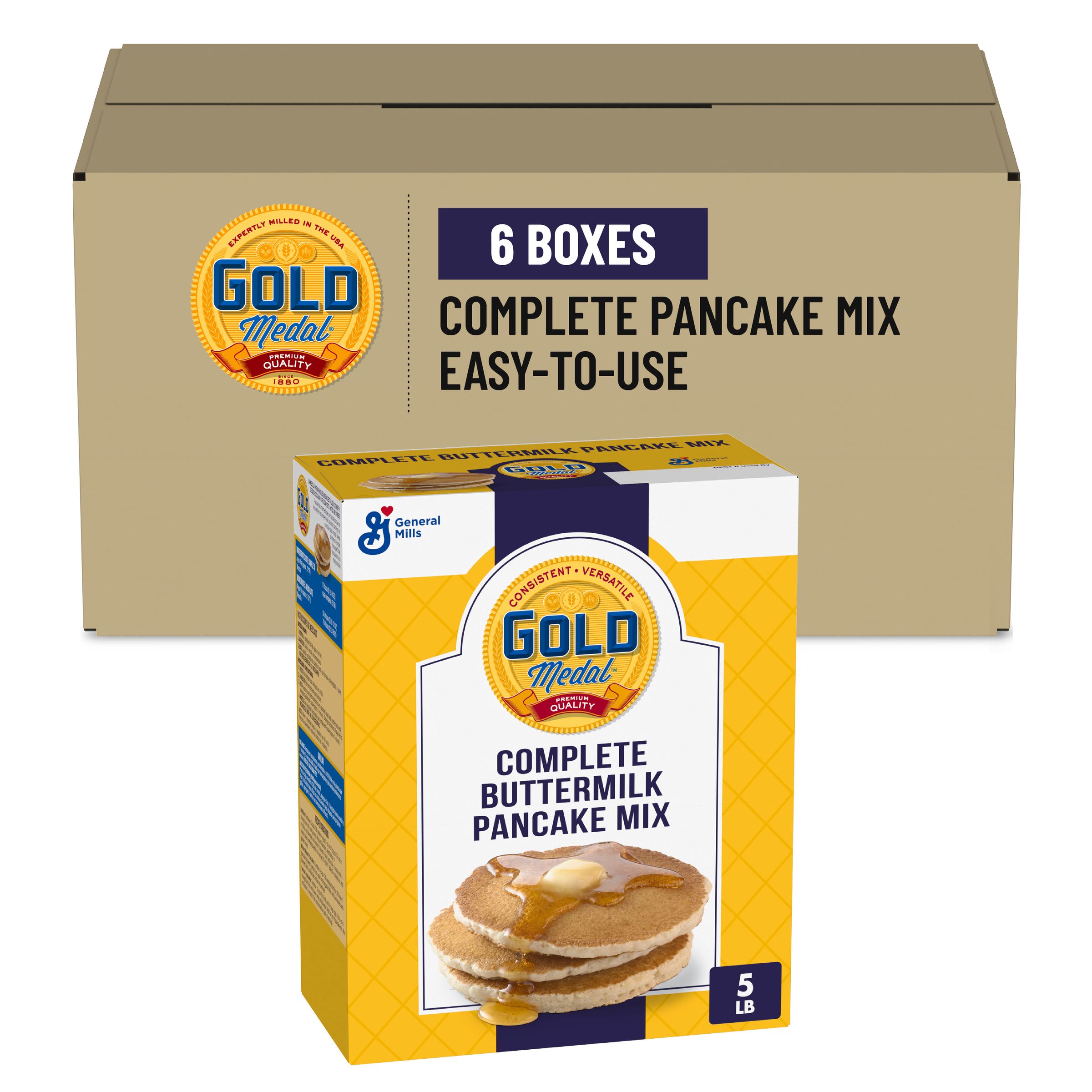  Case Optimized Hero Gold Medal(TM) Complete Pancake Mix Buttermilk (6 ct) 5 lb