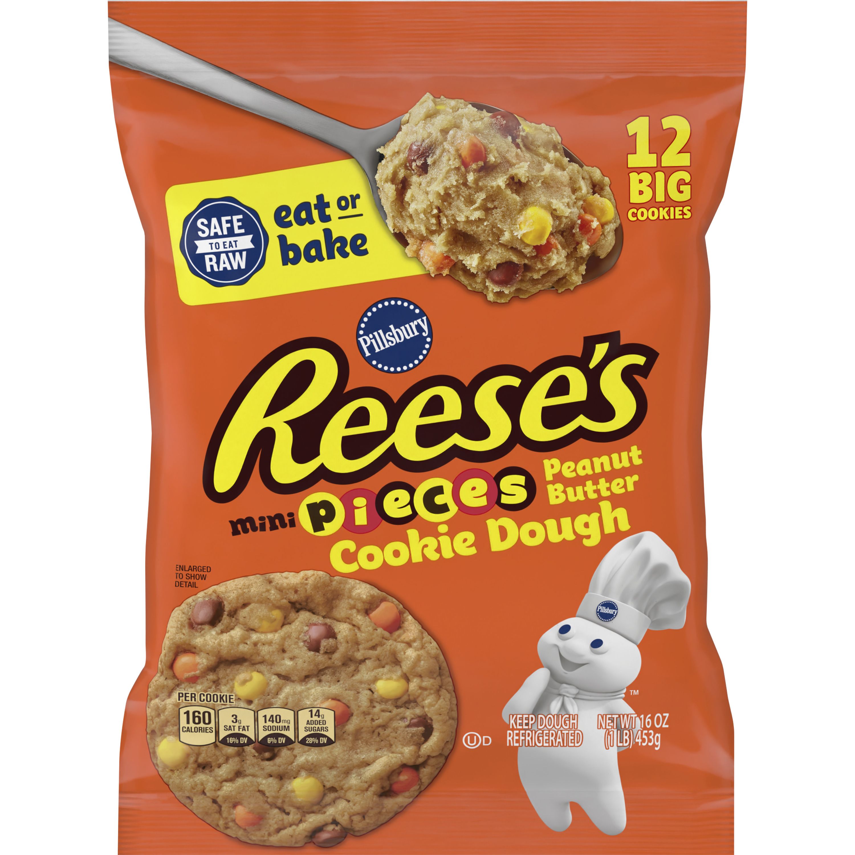 Pillsbury™ Ready to Bake! Mini REESE’S PIECES Peanut Butter Cookie Dough - Front