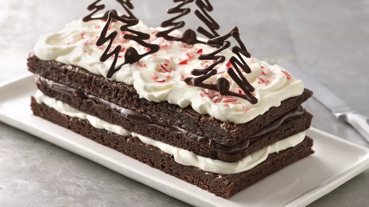 Peppermint Cream Brownie Torte