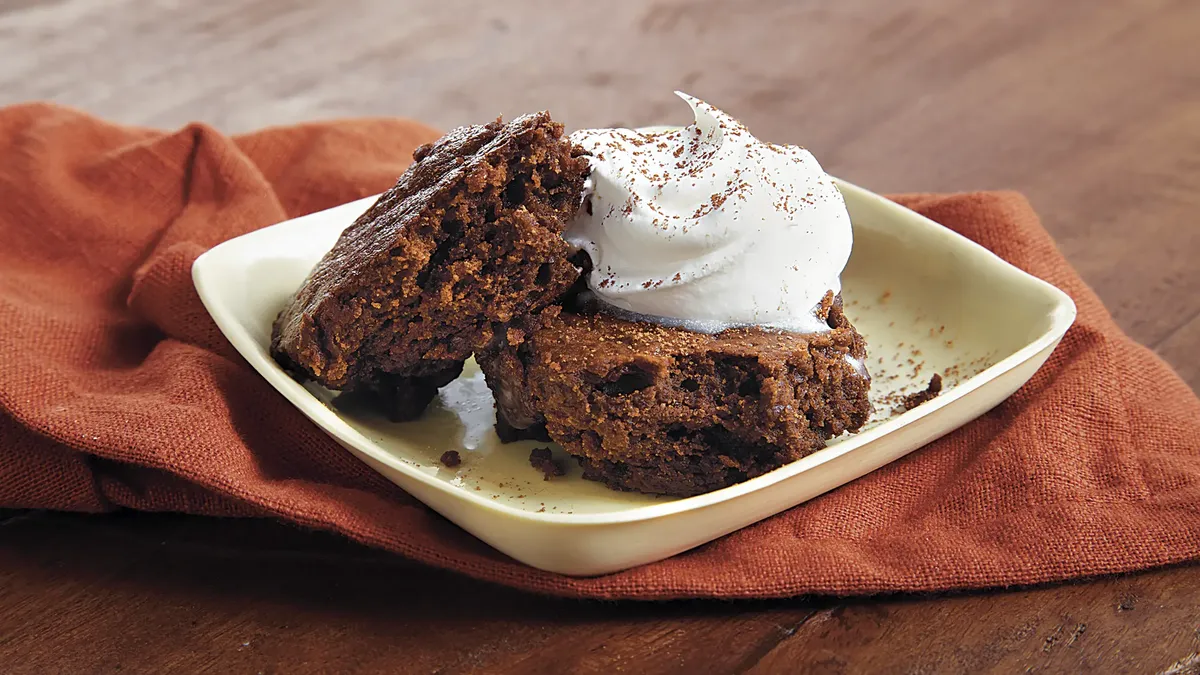 Fudgy Brownie Date Cake