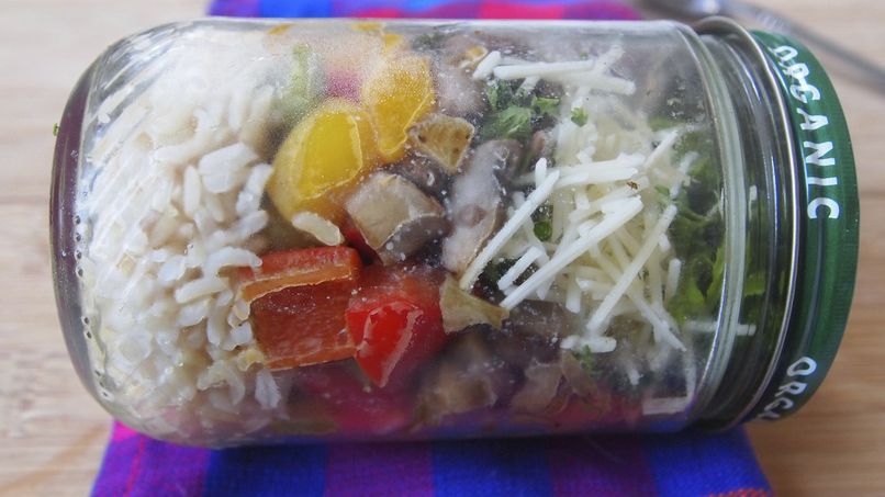 Brown Rice and Vegetable Pilaf in a Jar