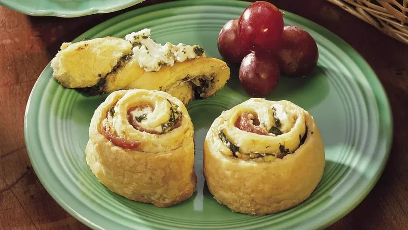 Pesto Crescent Twists with Feta Spread