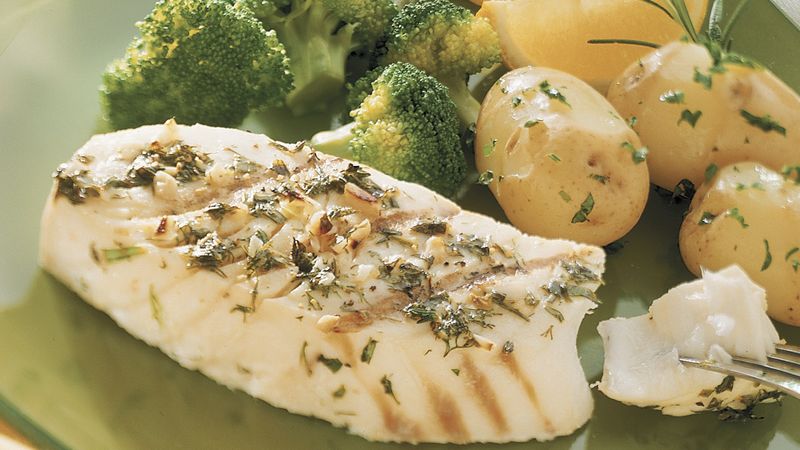 Herb-Marinated Grilled Halibut