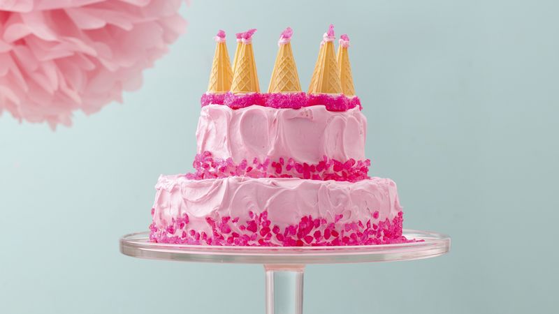 Dreamy Pink Castle Cake