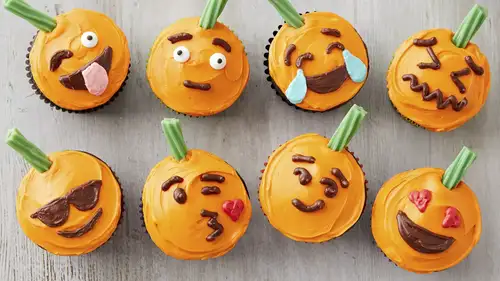 Pumpkin Emoji Cupcakes