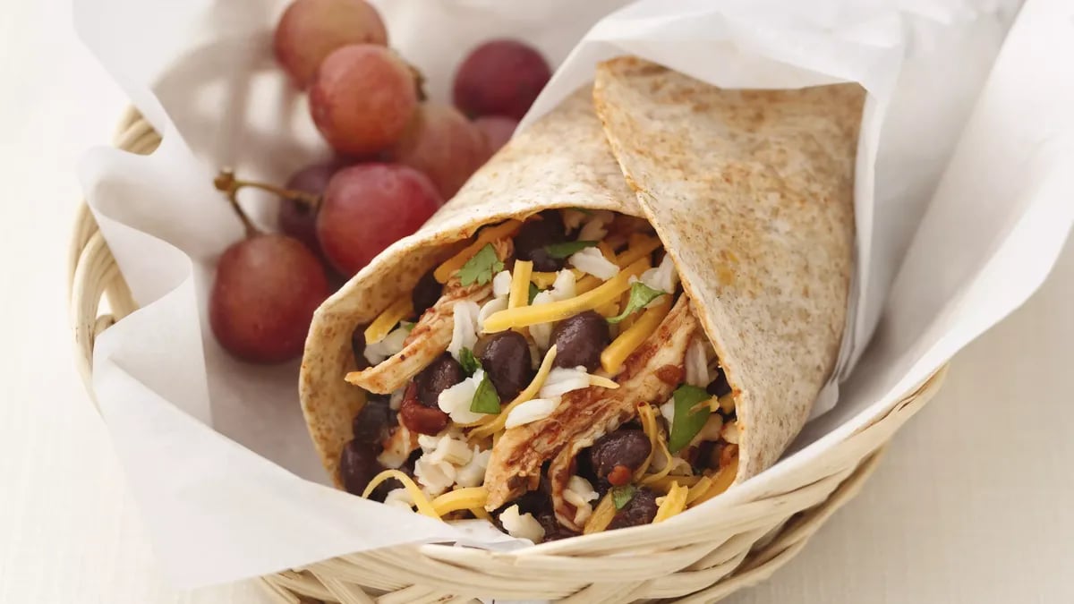 Skinny Chicken and Black Bean Burritos