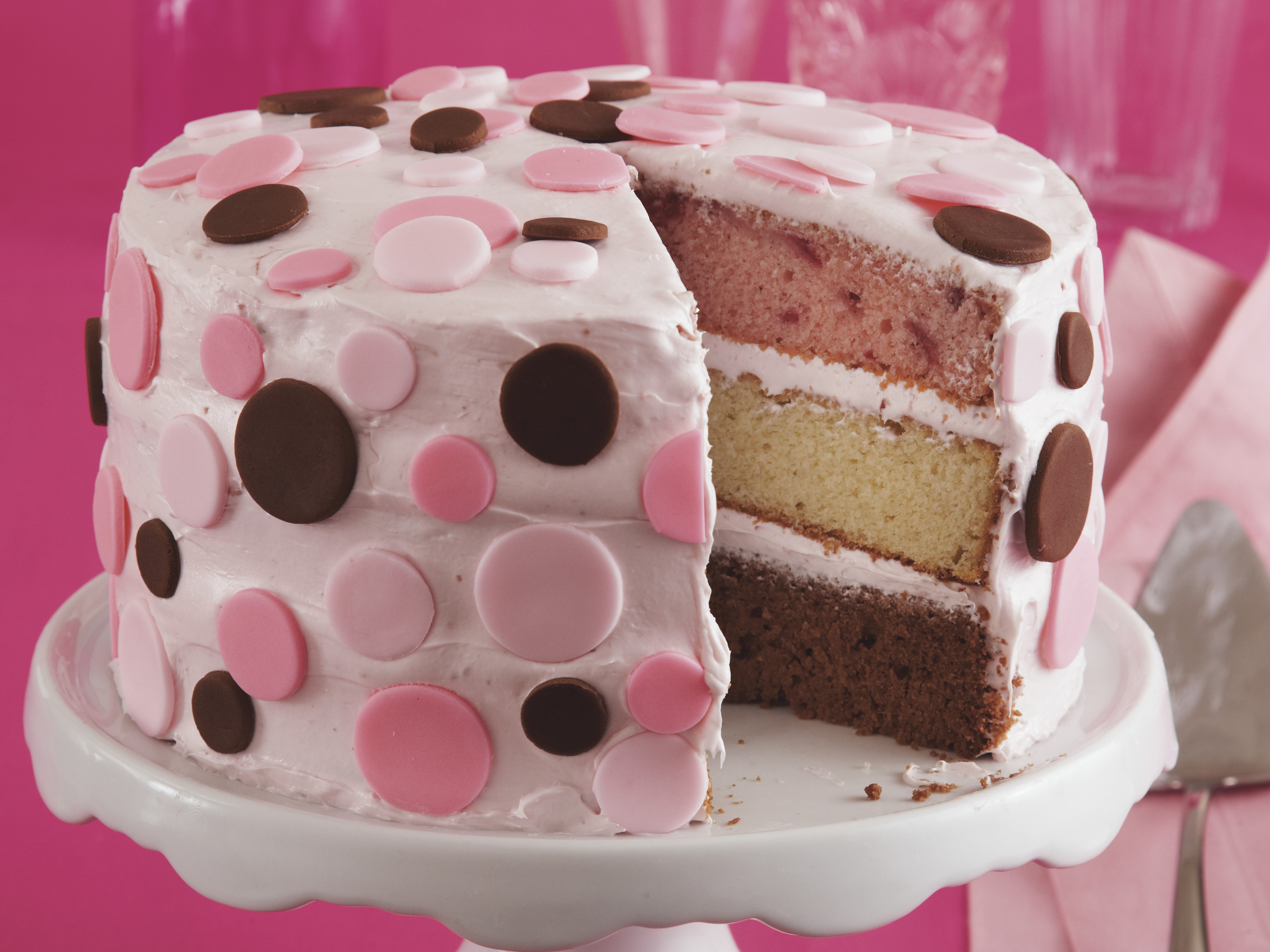 Neapolitan Cheesecake Cake - Shugary Sweets