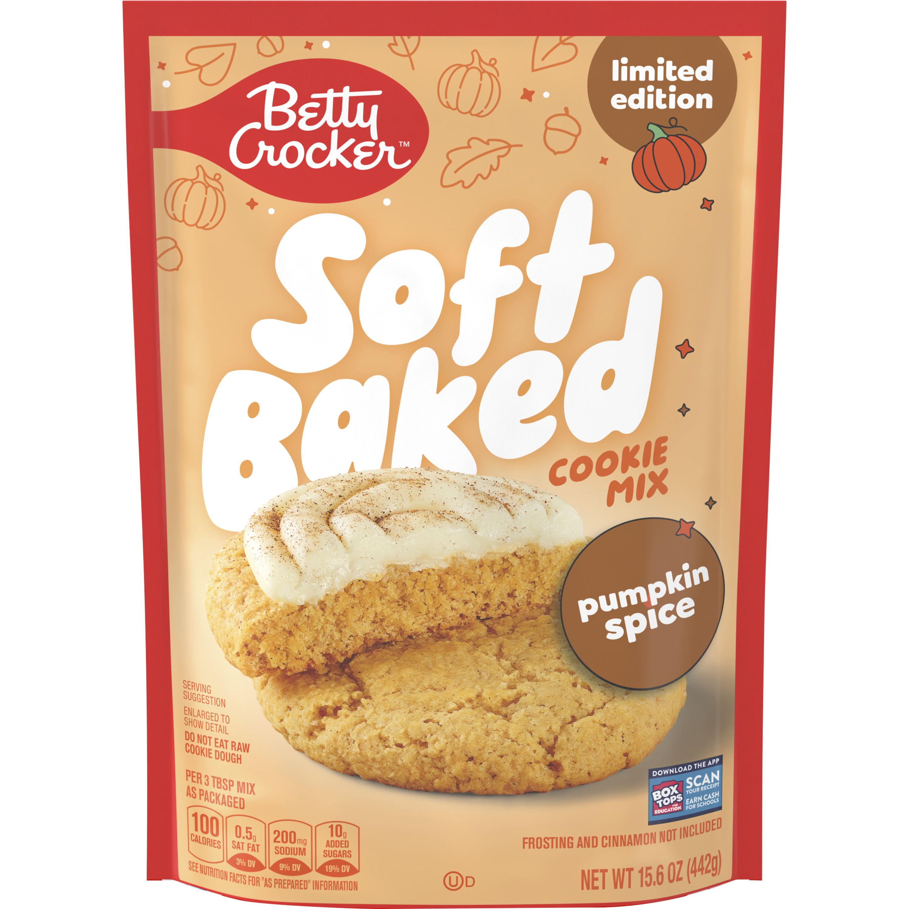 Betty Crocker Soft Baked Pumpkin Spice Cookie Mix - Front