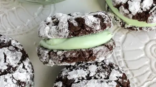 Mint Chocolate Sandwich Cookies