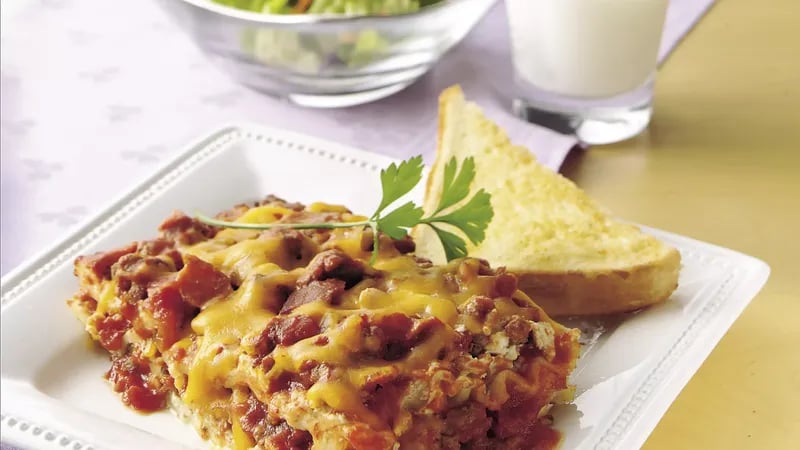 Easy Bacon Cheeseburger Lasagna