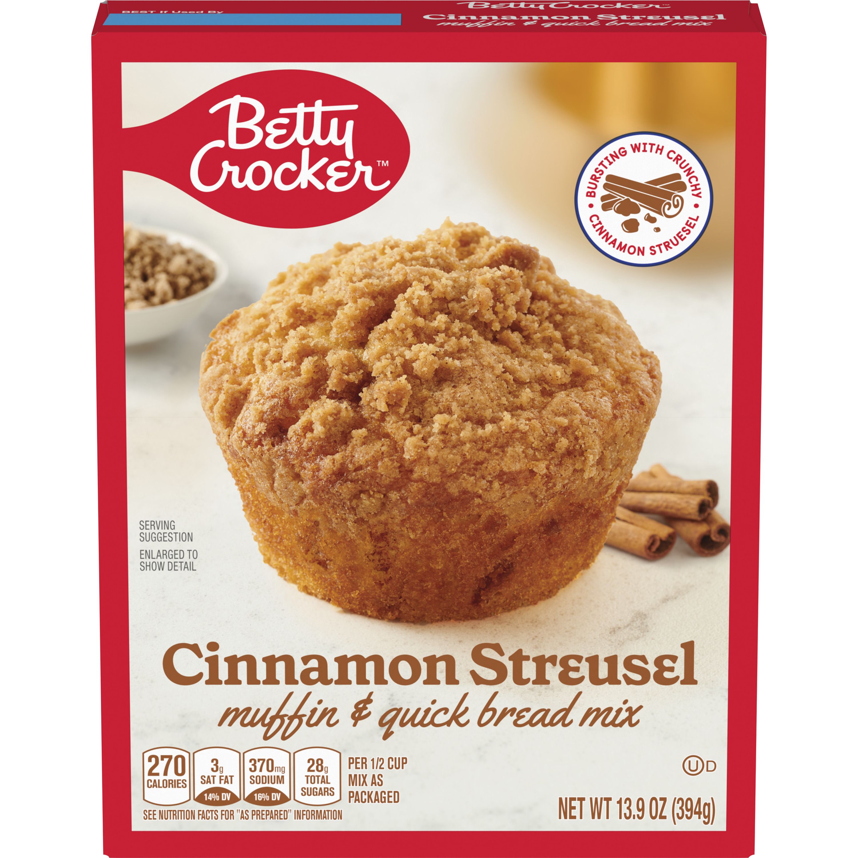 Betty Crocker™ Cinnamon Streusel Box Muffin Mixes - Front