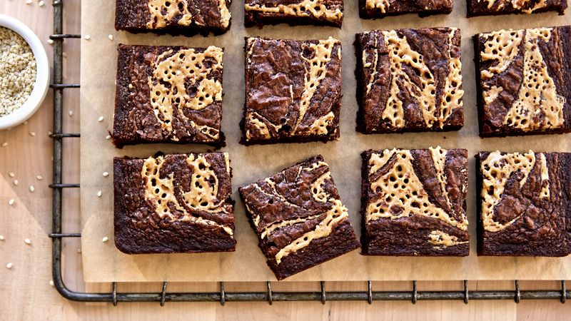 Tahini Marbled Brownies Recipe - BettyCrocker.com