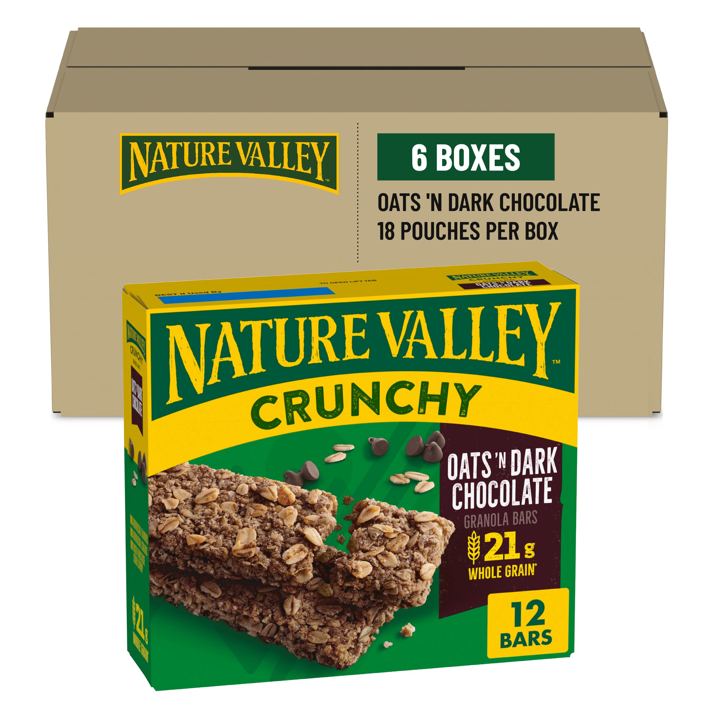  Case Optimized Hero Nature Valley(TM) Crunchy Granola Bars Oats 'n Dark Chocolate (6 ct) 1.49 oz