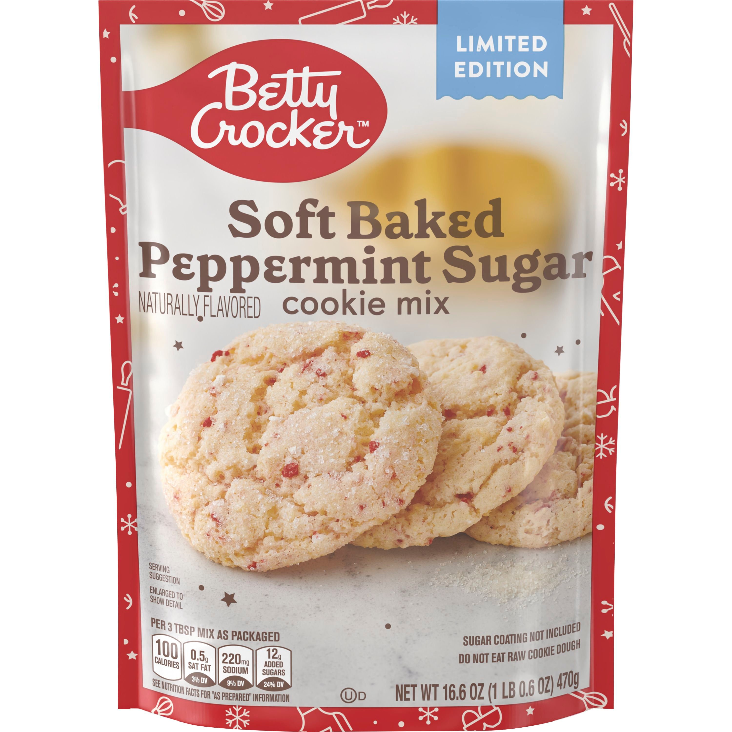 Betty Crocker Limited Edition Soft Baked Peppermint Sugar Cookie Mix - Front