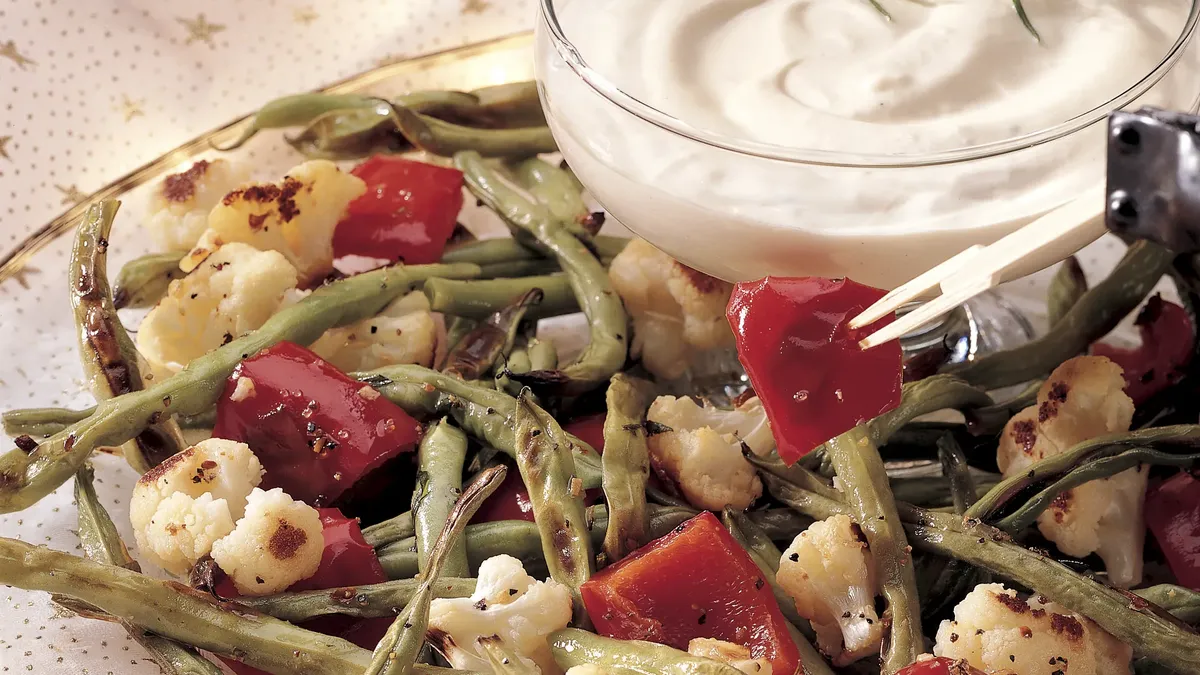 Roasted Vegetables with Tarragon Dip