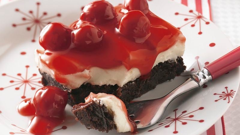 Cherry-Topped Brownie Dessert Squares