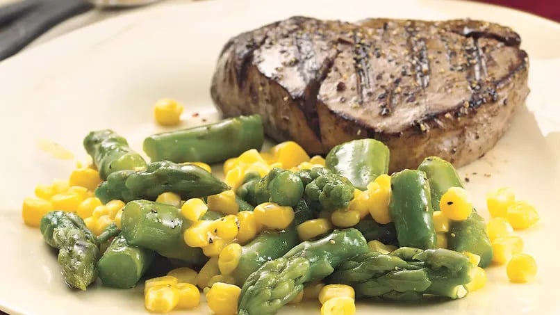 Gluten-Free Asparagus and Corn with Honey Mustard Glaze