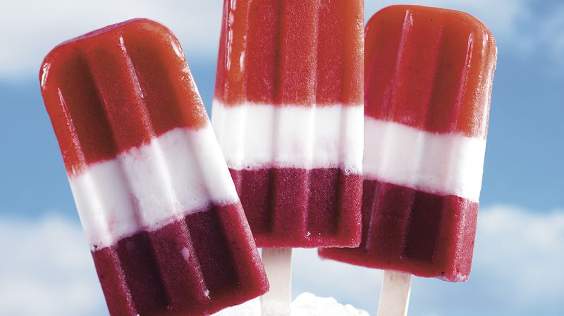 Red, White and Blueberry Pops