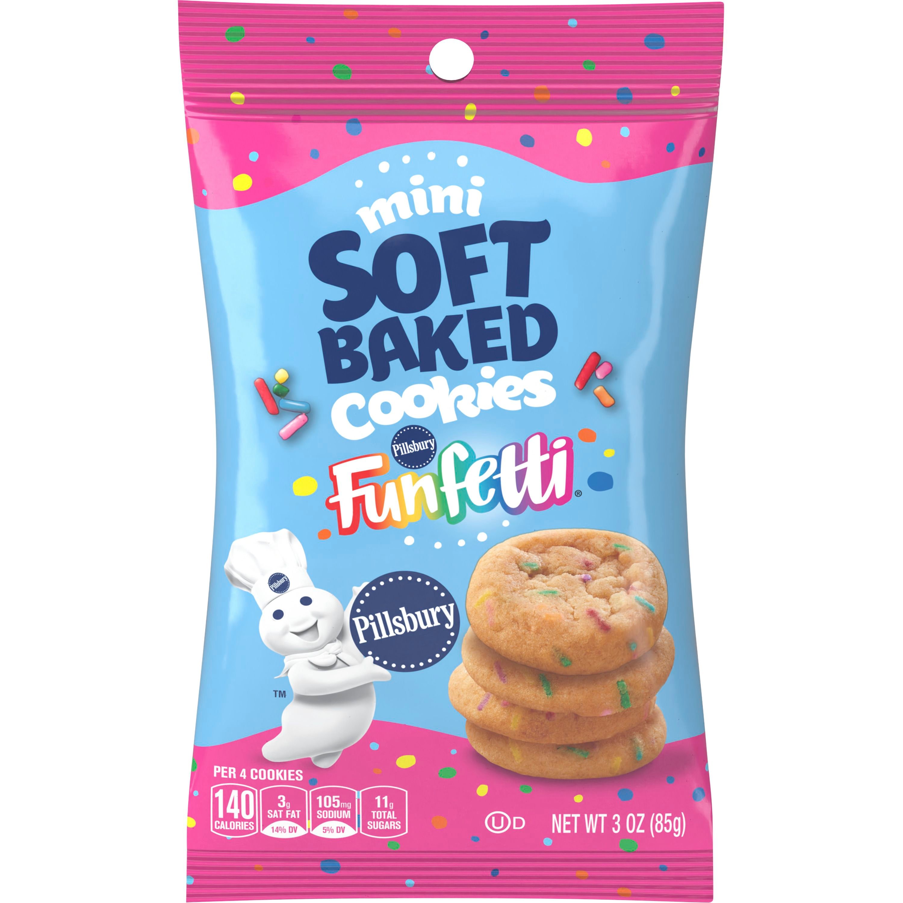 Pillsbury Soft Baked Cookies Made With Real Butter, Funfetti, 4 oz - Front
