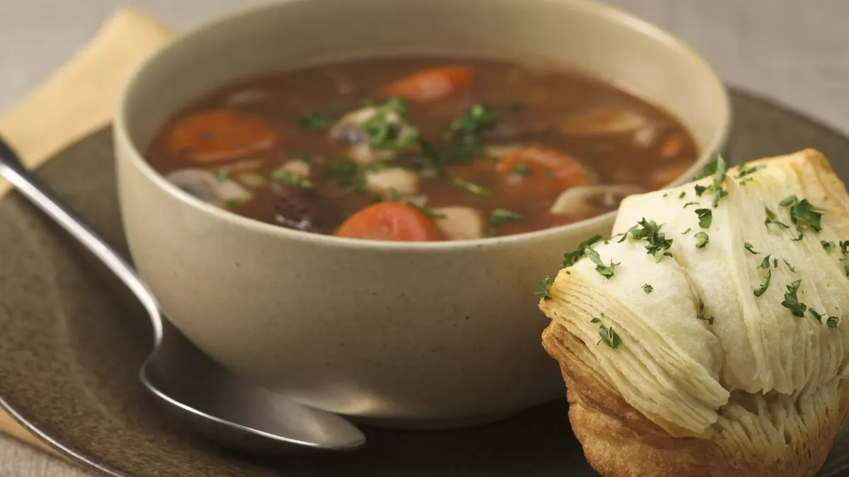 Beef Burgundy Soup for Two