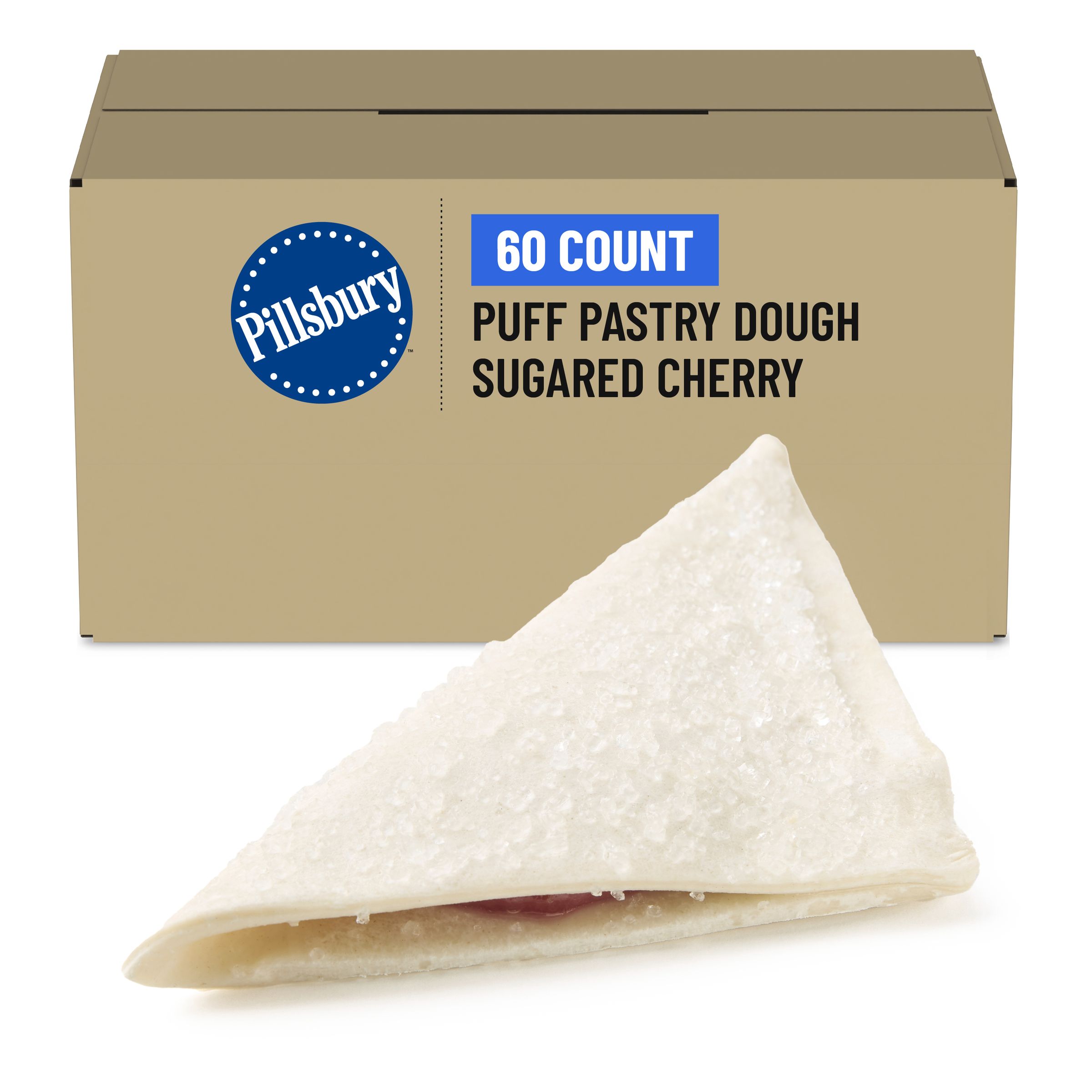  Case Optimized Hero Pillsbury Frozen Puff Pastry Dough Bulk Sugared Cherry 60/3.7 OZ