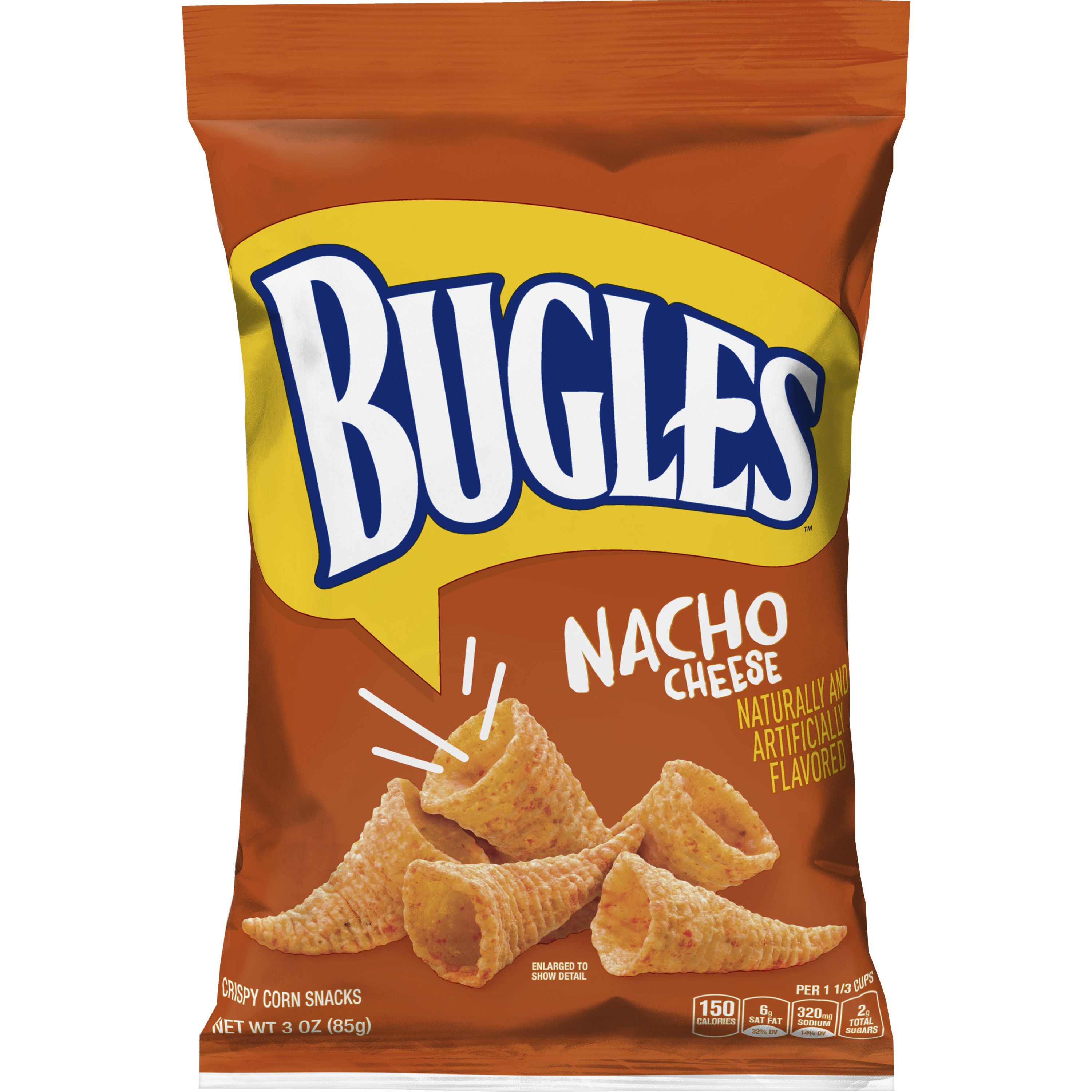 Front - 3D Bugles(TM) Snack Nacho Cheese (6 ct) 3 oz