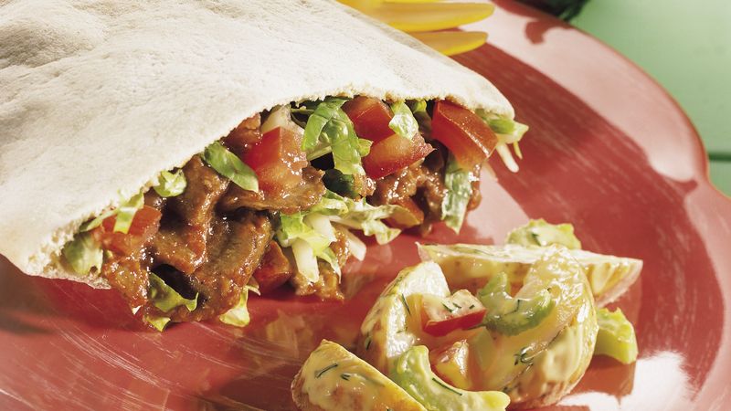 Cheesy Barbecue Beef Sandwich Pockets