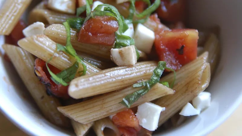 Quick Penne Pasta Salad with Balsamic Vinaigrette