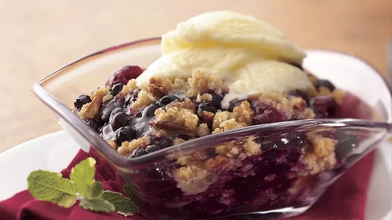 Two-Berry Crisp with Pecan Streusel Topping