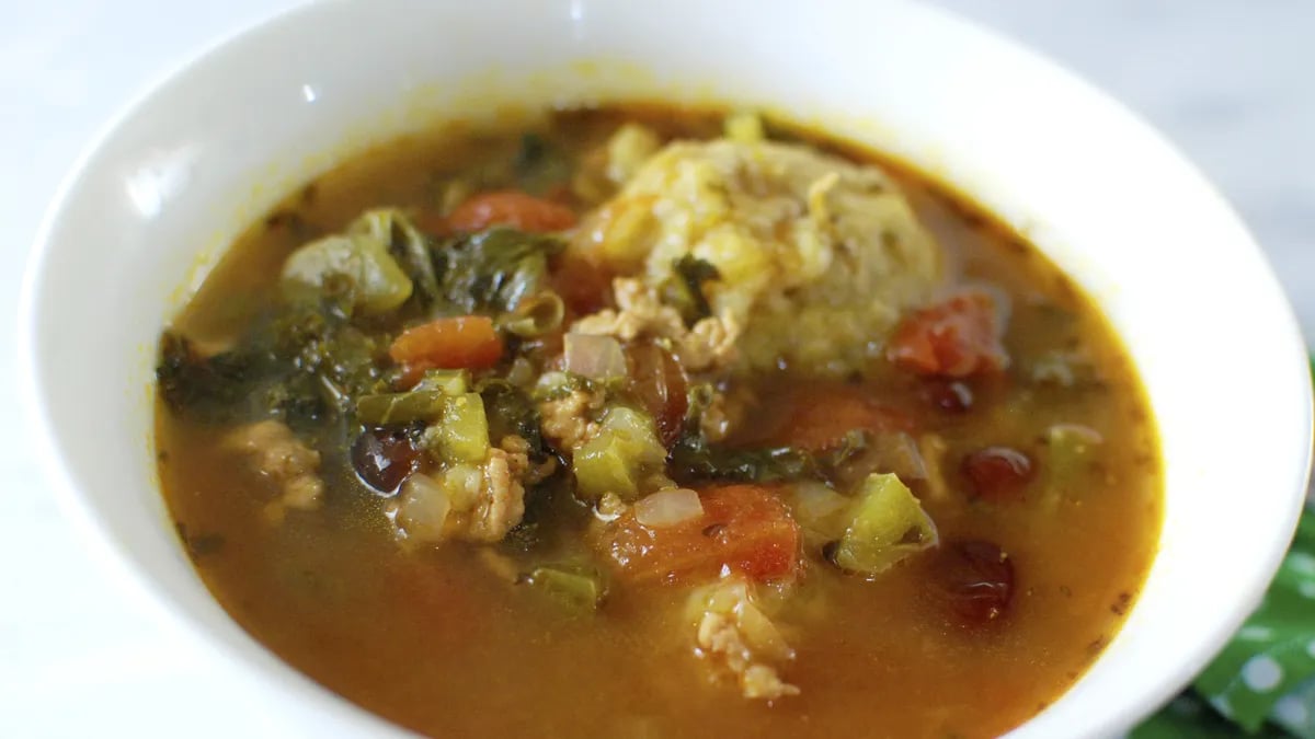 Chicken Dumpling Soup with Plantains