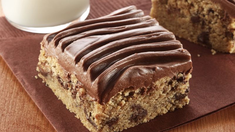 Gluten-Free Peanut Butter Chocolate Chip Bars with Chocolate Frosting
