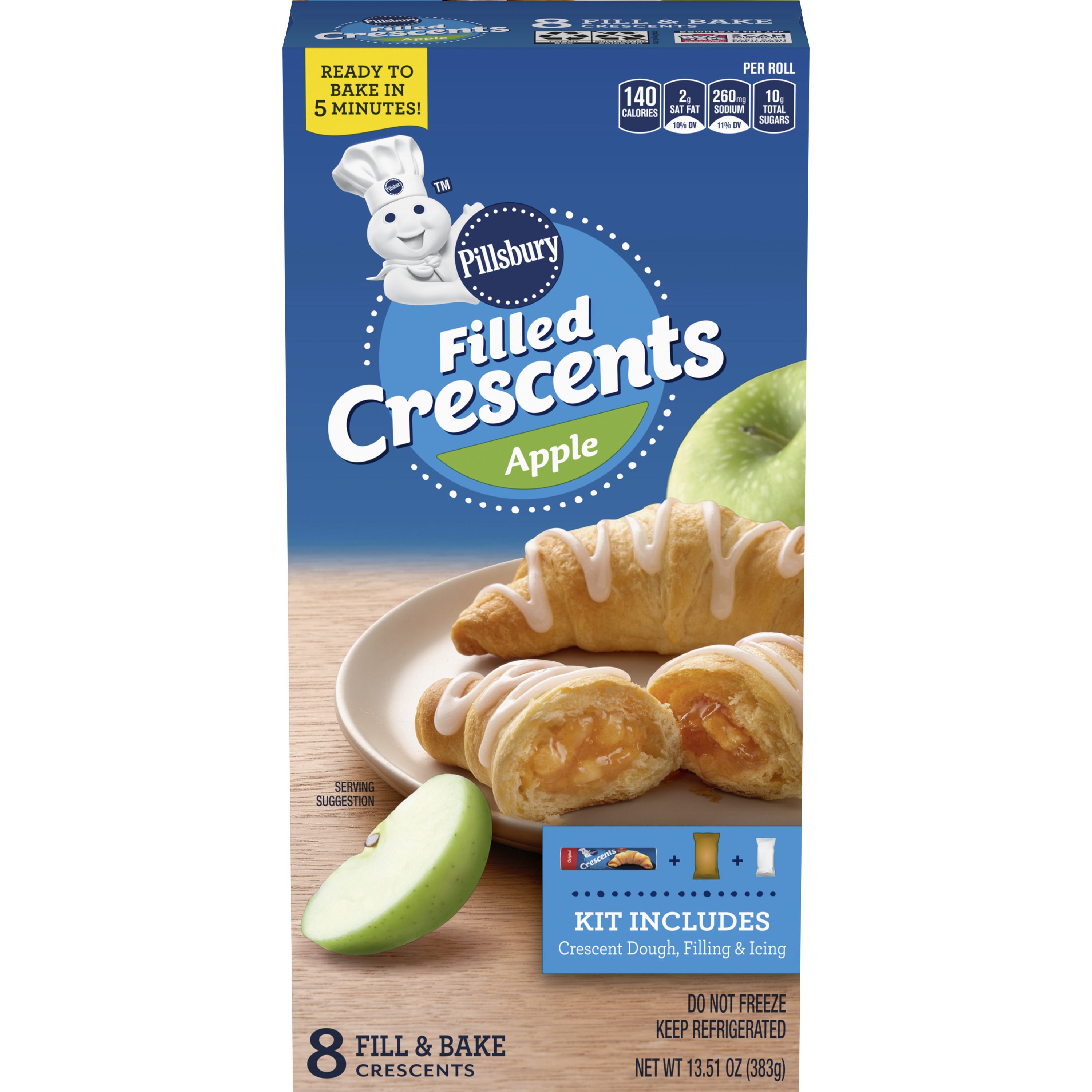 Pillsbury™ Filled Crescents Apple (8 count) - Front