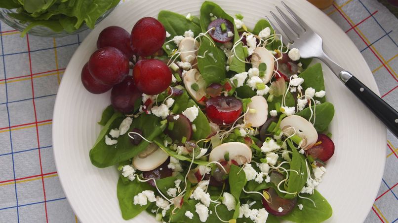 Summer Spinach, Grape and Feta-Cheese Salad