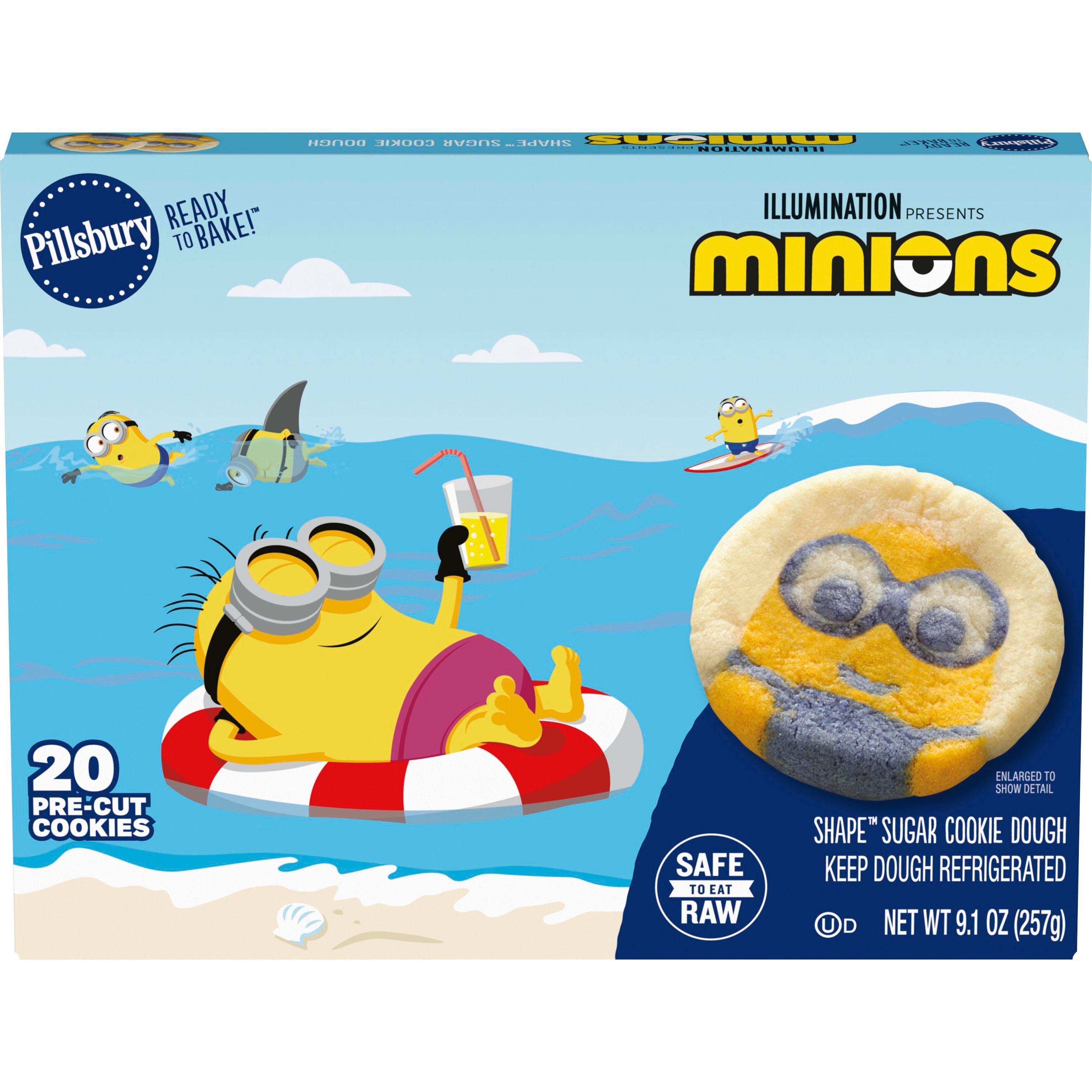Pillsbury Ready to Bake Minions Shape Sugar Cookie Dough, Limited Edition, 9.1 oz - Front